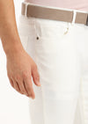 Ekru Düz Dokuma Slim Fit Casual Pamuk Karışımlı Pantolon