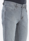 Gri Düz Slim Fit Denim Pamuk Karışımlı Pantolon