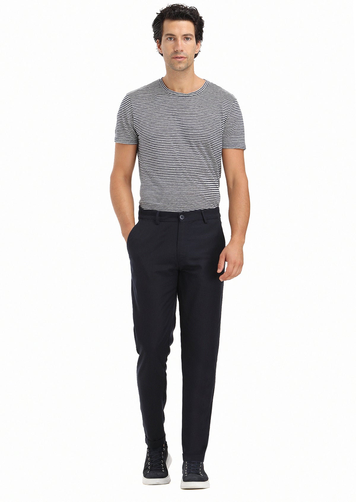 Siyah Düz Dokuma Jogging Fit Casual Pantolon