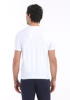 Beyaz Düz V Yaka Pamuk Karışımlı T-Shirt