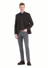 Kahverengi Düz Shirt Shoulder Slim Fit Yün Karışımlı Örme Ceket