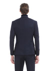 Lacivert Çizgili Zeroweight Slim Fit Yün Karışımlı Takım Elbise