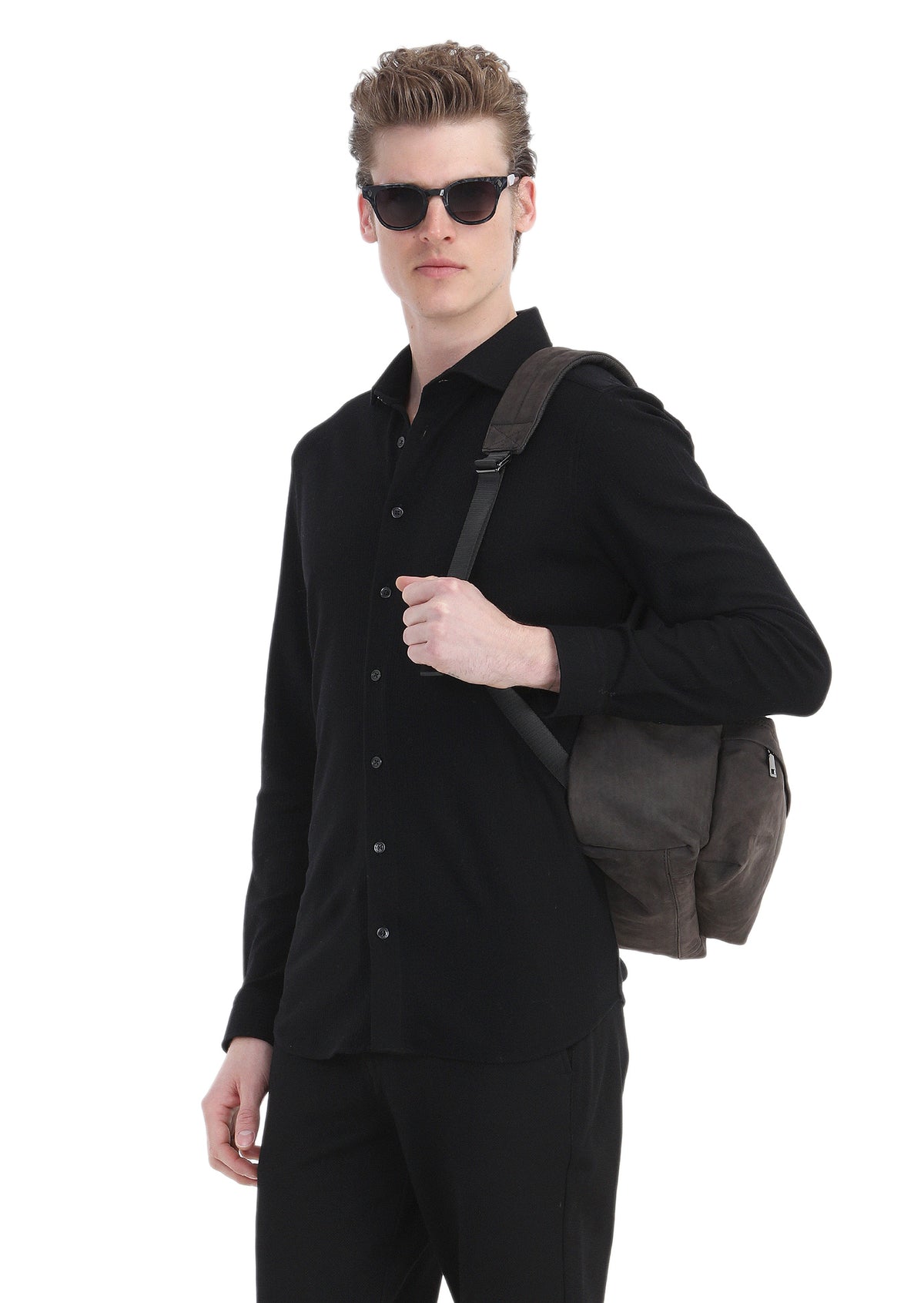 Siyah Çizgili Regular Fit Uzun Casual %100 Pamuk Gömlek