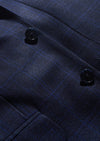 Lacivert Kareli Zeroweight Slim Fit Yün Karışımlı Takım Elbise