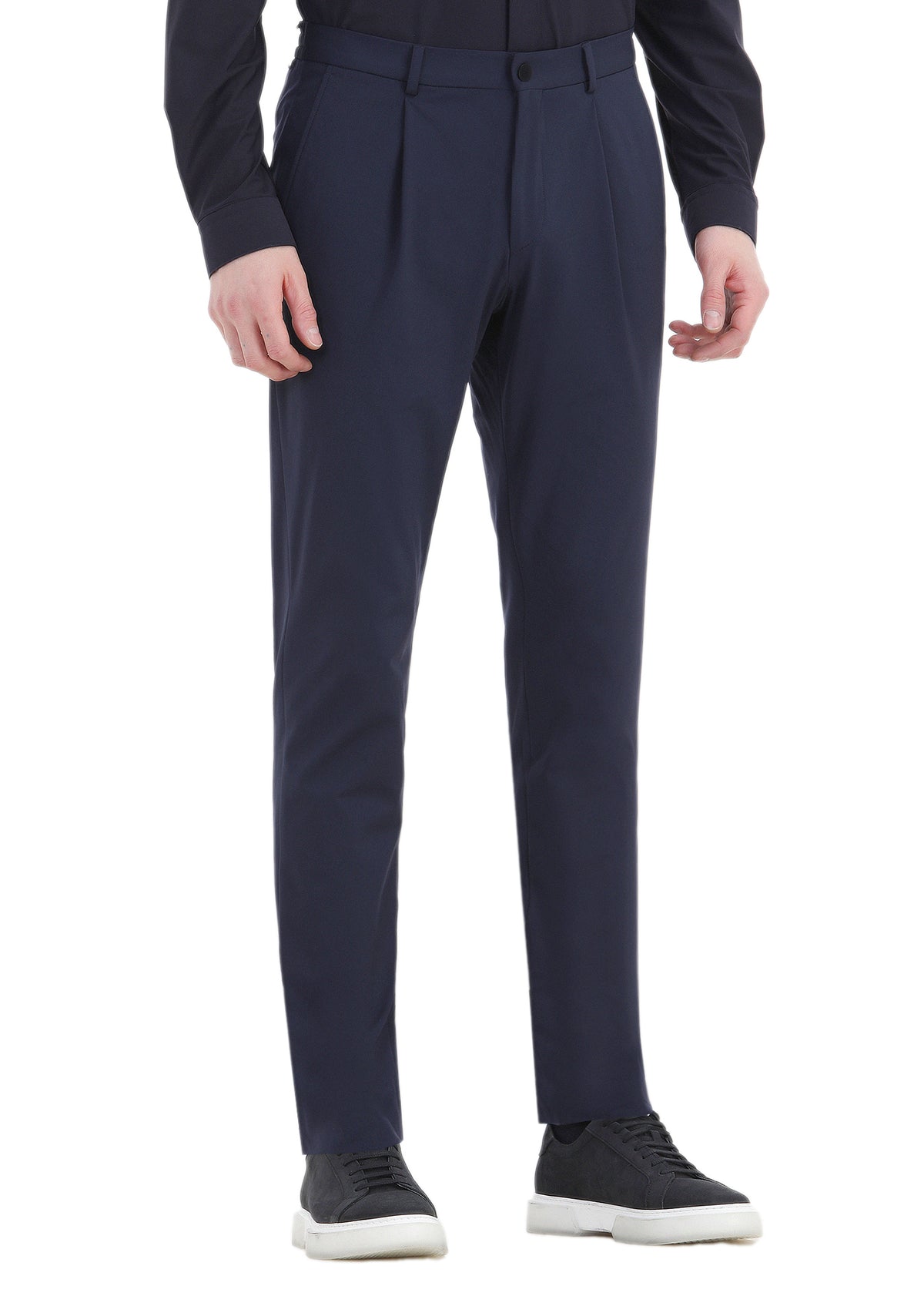 Lacivert Düz Comfort Fit Örme Takım Elbise