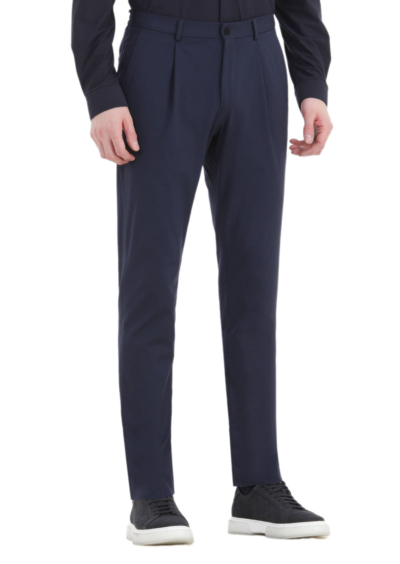 Lacivert Düz Comfort Fit Örme Takım Elbise