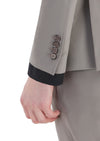 Bej Düz Comfort Fit Örme Takım Elbise