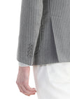 Açık Kahve Çizgili Shirt Shoulder Slim Fit Yün Karışımlı Ceket