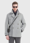 Gri Slim Fit Kruvaze Yaka Casual Örme Palto
