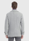 Gri Slim Fit Kruvaze Yaka Casual Örme Palto