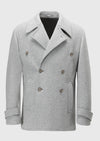 Gri Slim Fit Kruvaze Yaka Casual Örme Palto
