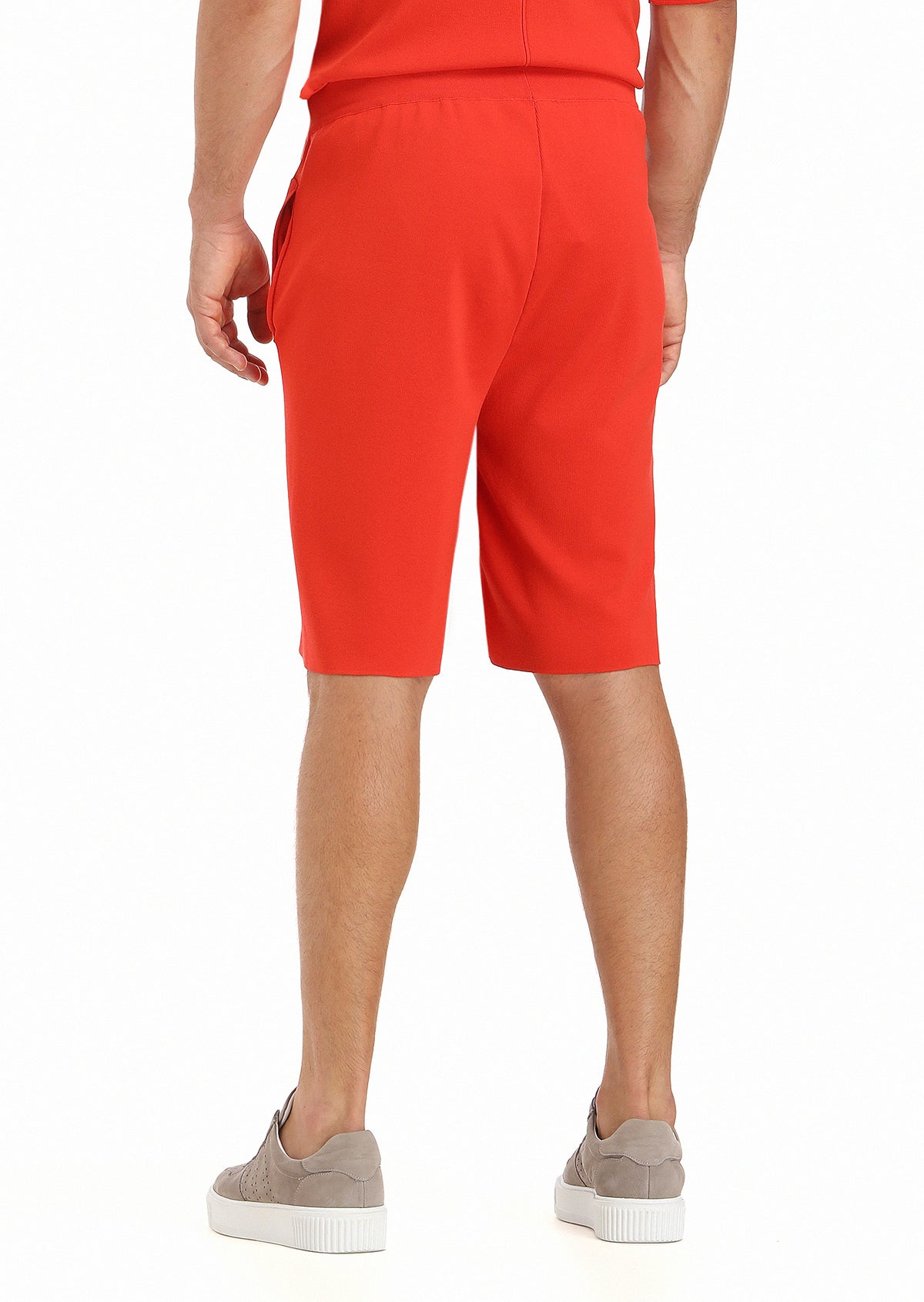 Turuncu Düz Örme Regular Fit Spor Bermuda