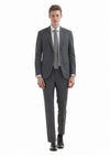 Gri Çizgili Zeroweight Slim Fit %100 Yün Takım Elbise