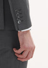 Gri Çizgili Zeroweight Slim Fit %100 Yün Takım Elbise