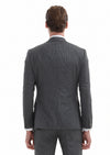 Gri Çizgili Zeroweight Slim Fit %100 Yün Takım Elbise