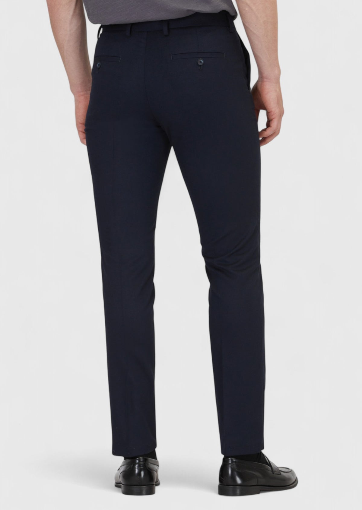 Lacivert Düz Dokuma Slim Fit Klasik Pantolon