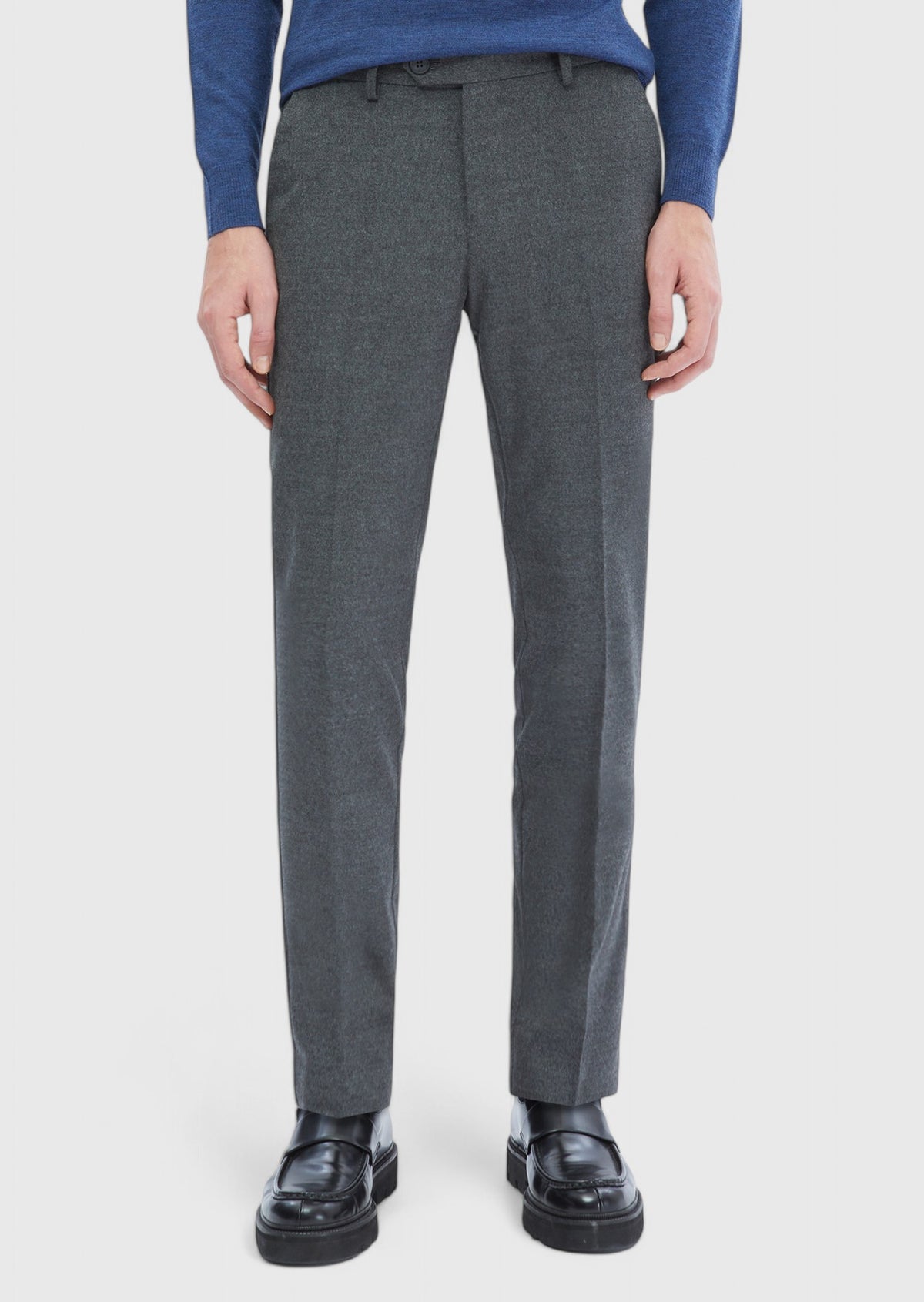 Antrasit Düz Dokuma Slim Fit Klasik Pantolon