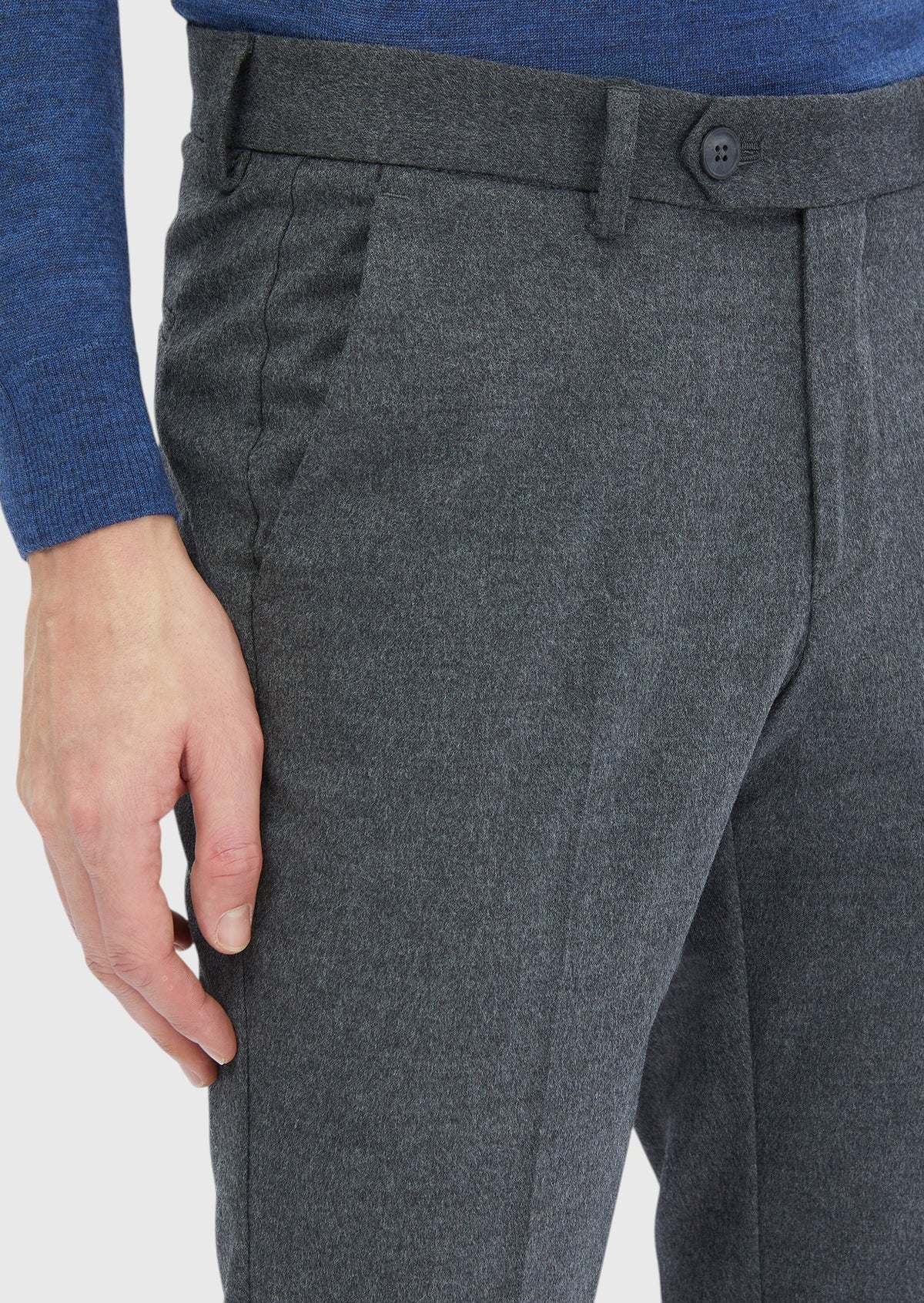 Antrasit Düz Dokuma Slim Fit Klasik Pantolon