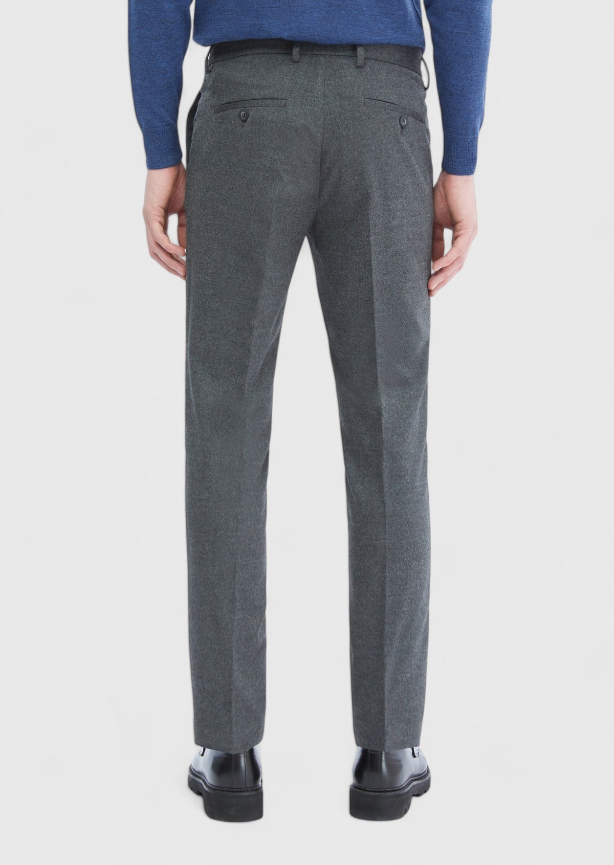 Antrasit Düz Dokuma Slim Fit Klasik Pantolon