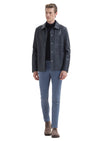 İndigo Desenli Dokuma Slim Fit Casual Pamuk Karışımlı Pantolon