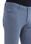 İndigo Desenli Dokuma Slim Fit Casual Pamuk Karışımlı Pantolon