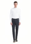 Antrasit Düz Örme Slim Fit Casual Pamuk Karışımlı Pantolon