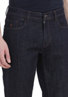 Lacivert Düz Slim Fit Denim Pamuk Karışımlı Pantolon