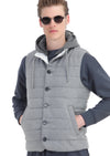 Açık Gri Regular Fit Kapüşonlu Casual Dokuma Spor Yelek