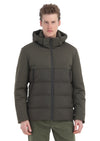 Haki Regular Fit Kapüşonlu Casual Dokuma Mont