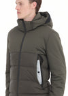 Haki Regular Fit Kapüşonlu Casual Dokuma Mont
