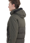 Haki Regular Fit Kapüşonlu Casual Dokuma Mont