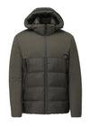 Haki Regular Fit Kapüşonlu Casual Dokuma Mont