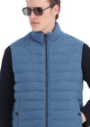 Mavi Regular Fit Dik Yaka Casual Dokuma Spor Yelek