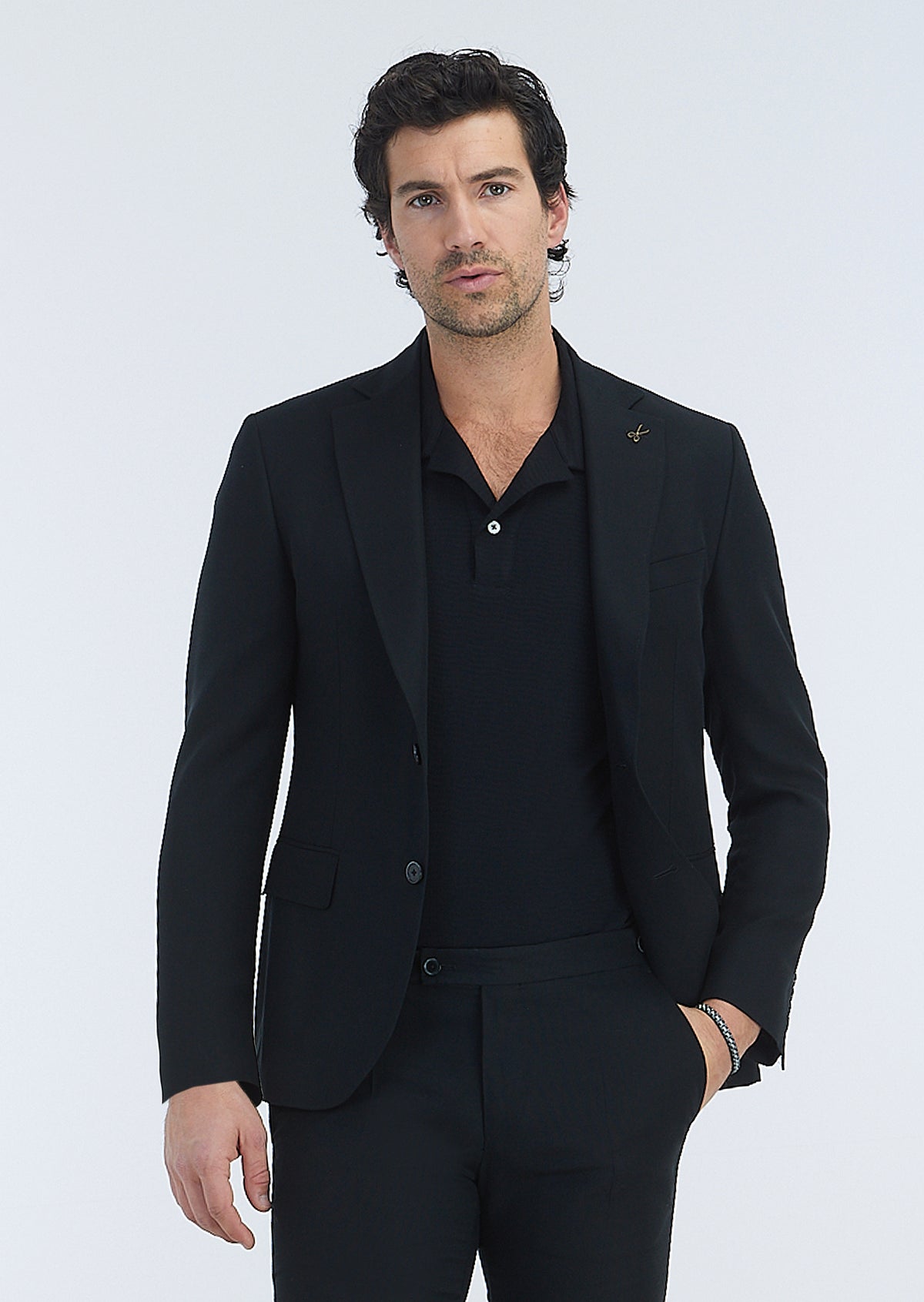 Siyah Düz Zeroweight Slim Fit Takım Elbise