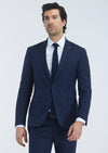 Lacivert Çizgili Zeroweight Slim Fit %100 Yün Takım Elbise