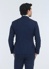 Lacivert Çizgili Zeroweight Slim Fit %100 Yün Takım Elbise
