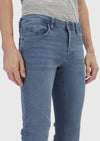 Gri Düz Slim Fit Denim Pamuk Karışımlı Pantolon