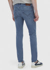 Gri Düz Slim Fit Denim Pamuk Karışımlı Pantolon