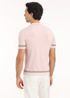 Pembe Polo Yaka Düz Örgü Hırka