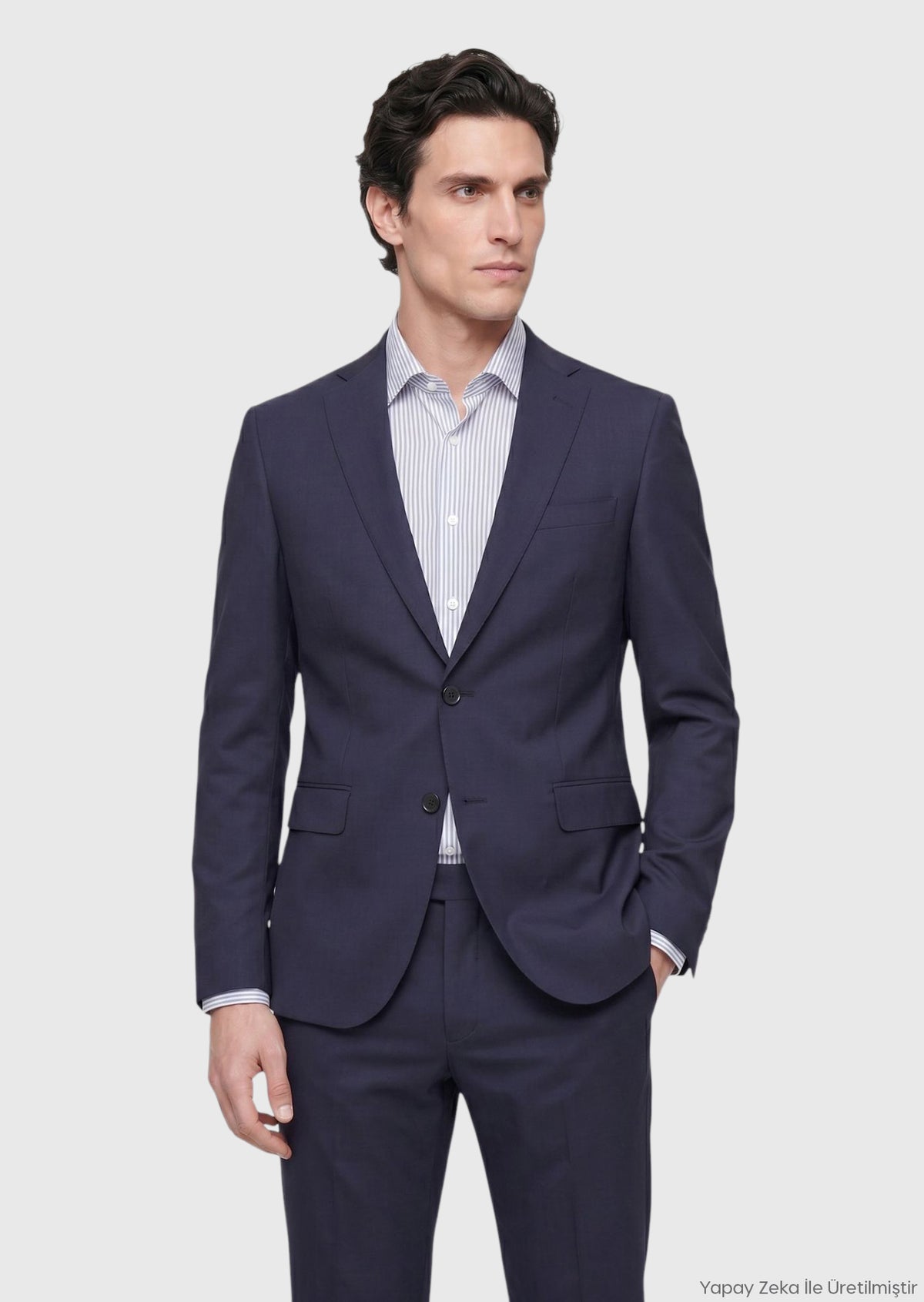 Saks Düz Regular Fit Yün Karışımlı Takım Elbise