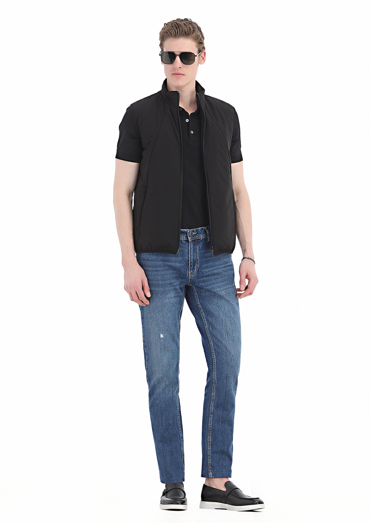 Siyah Düz Polo Yaka %100 Pamuk T-Shirt