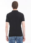 Siyah Düz Polo Yaka %100 Pamuk T-Shirt