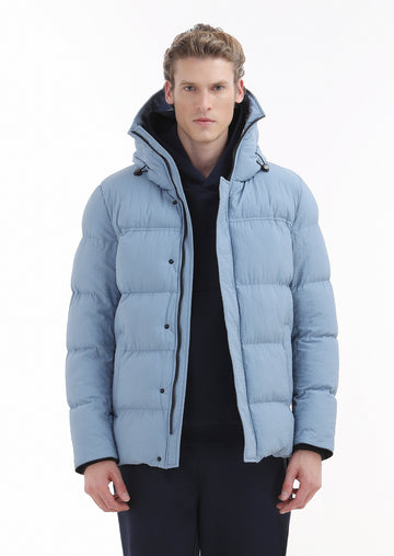 Mavi Regular Fit Kapüşonlu Dokuma Mont