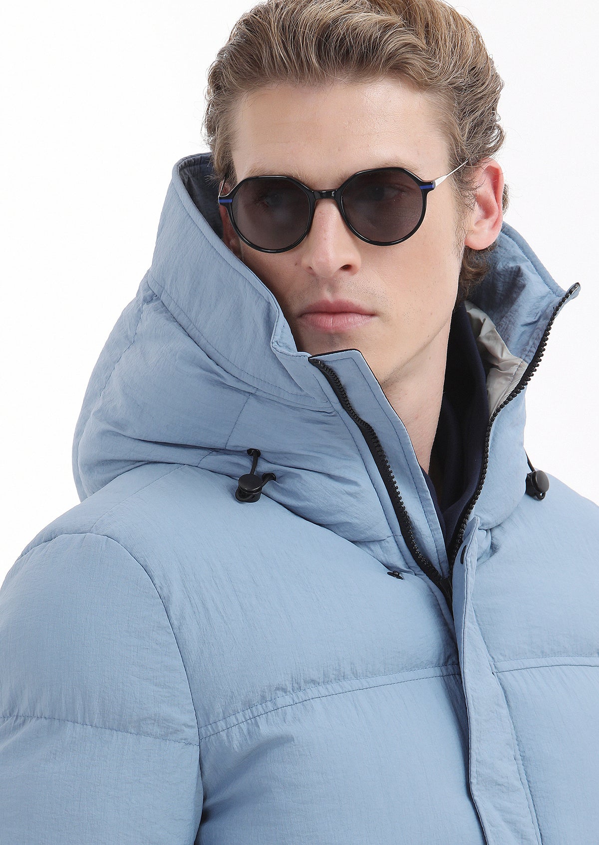 Mavi Regular Fit Kapüşonlu Casual Dokuma Mont