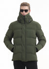 Haki Regular Fit Kapüşonlu Casual Dokuma Mont