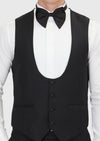 Siyah Slim Fit Kelebek Yaka Klasik Yelek