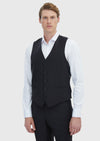 Siyah Slim Fit Kelebek Yaka Klasik Yelek