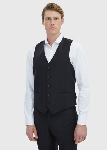 Black Slim Fit Butterfly Collar Classical Waistcoat