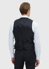 Siyah Slim Fit Kelebek Yaka Klasik Yelek