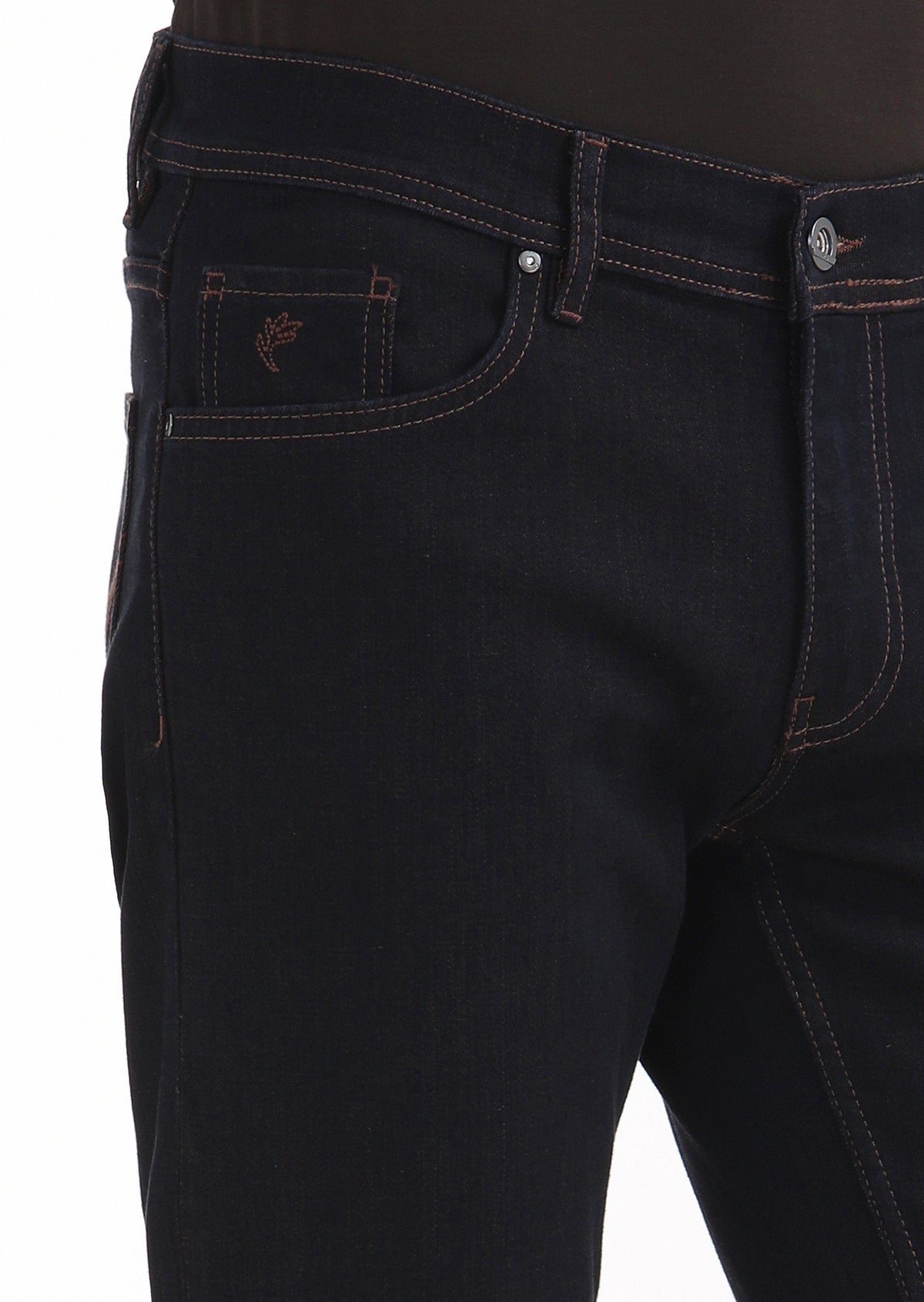 İndigo Düz Regular Fit Denim Pamuk Karışımlı Pantolon